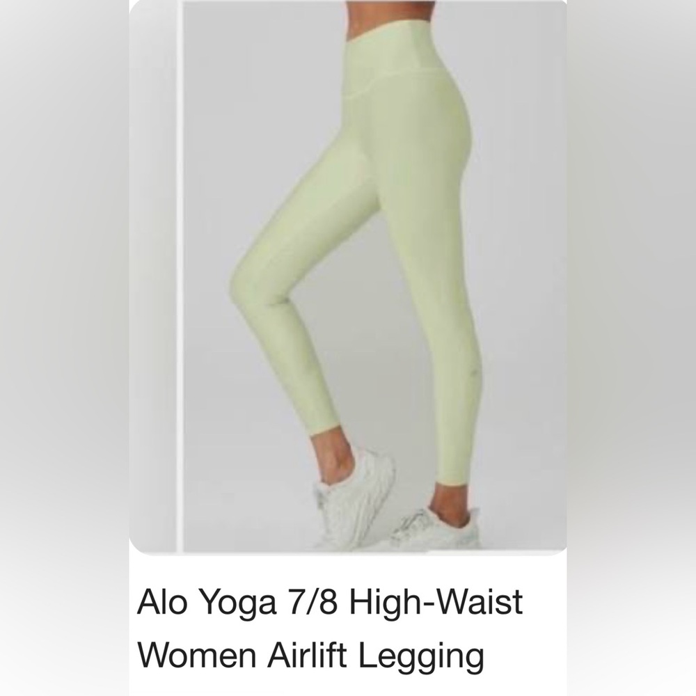 ALO Yoga High-Waist 7/8 Leggings and bra set in iced green tea size s - Picture 2 of 7